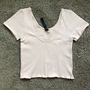 Out From Under Seamless Lettuce-Edge Cropped Top